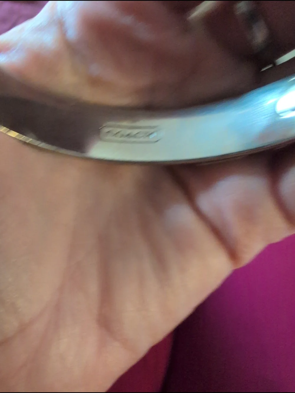 Coach Pink Signature Logo Bangle Bracelet